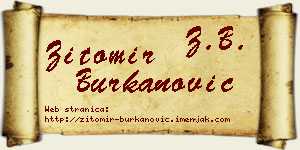 Žitomir Burkanović vizit kartica